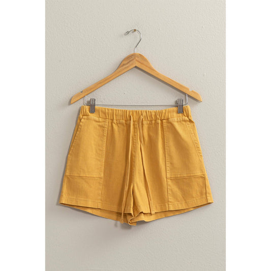 Patch Pocket Drawstring Shorts