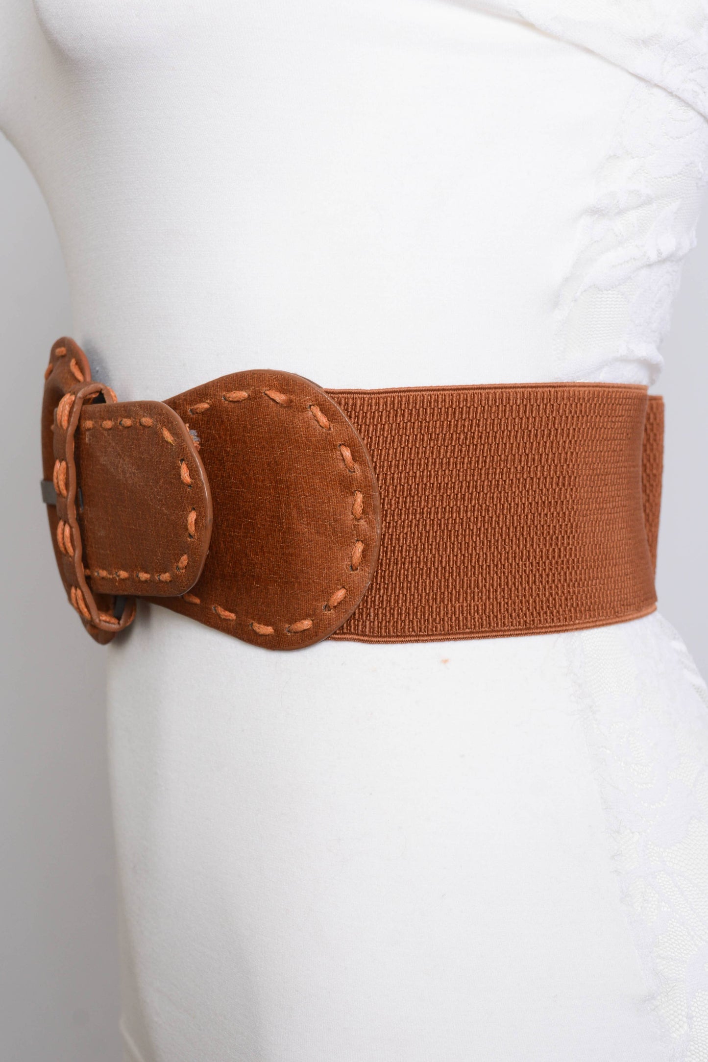 Distressed Look Wide Stitch Belt