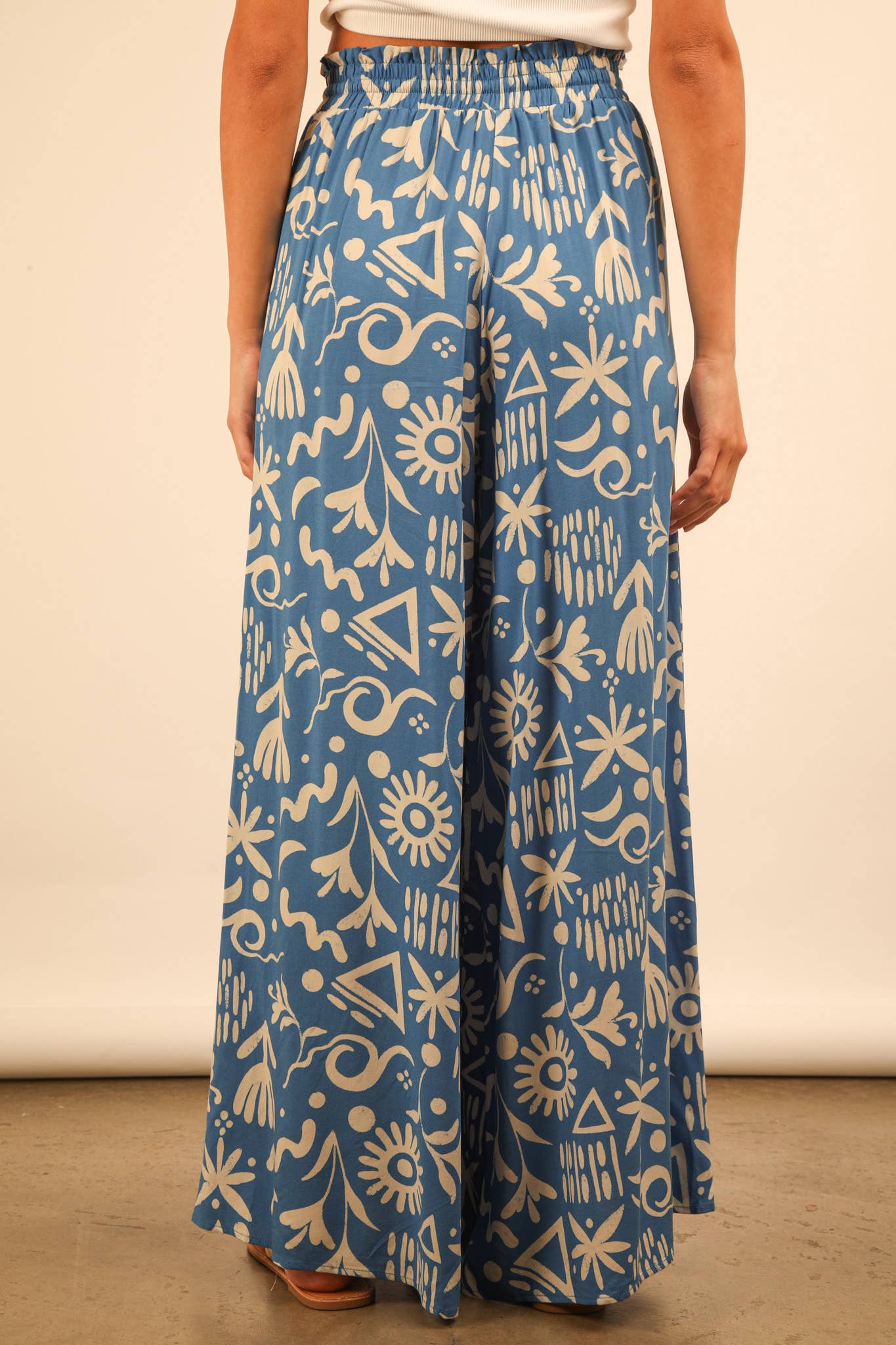 Chloe Printed Wide Leg Long Pants