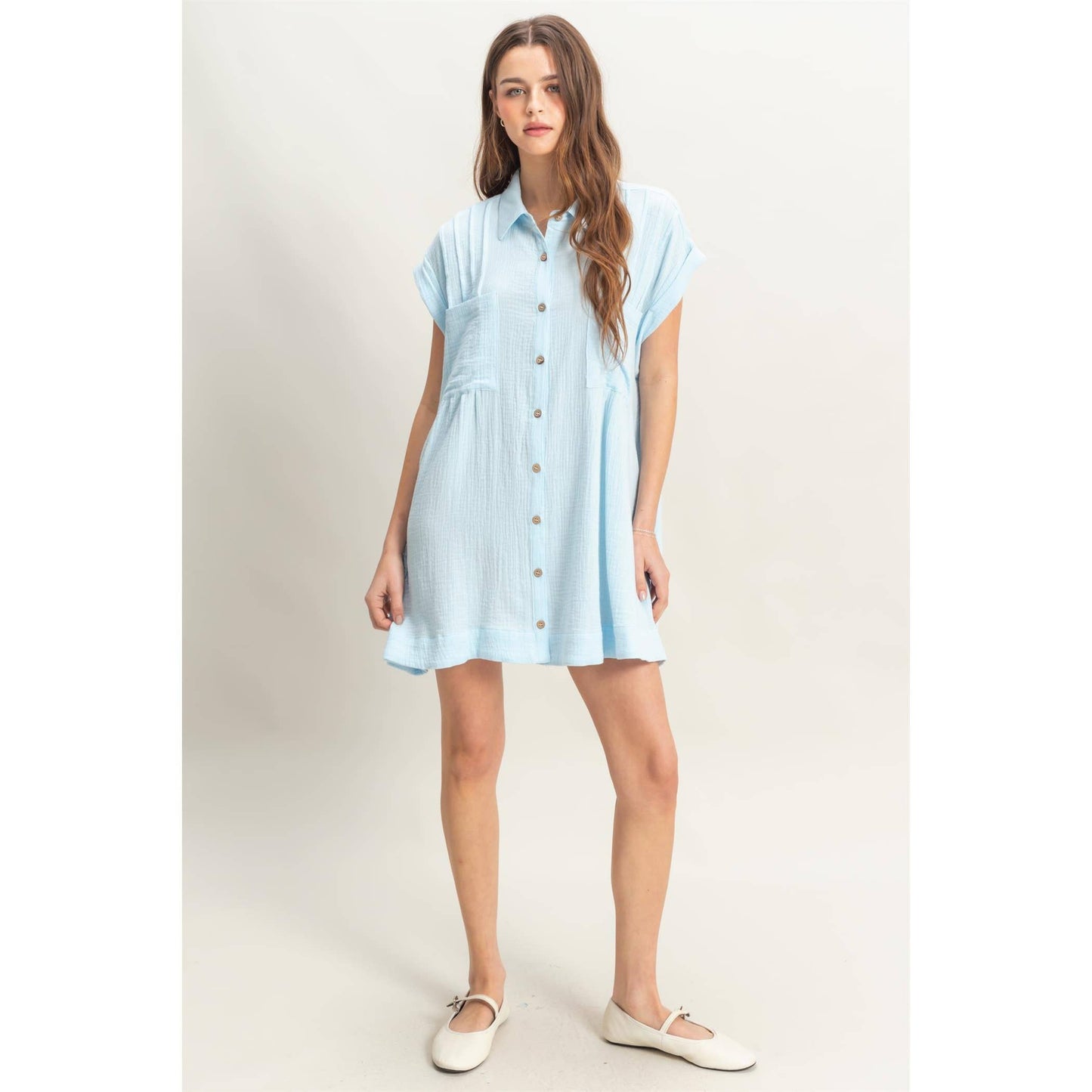 Double Gauze Button Front Tunic