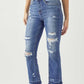 Risen Vintage Washed Shadow Hem Straight Jeans - The Salty Mare