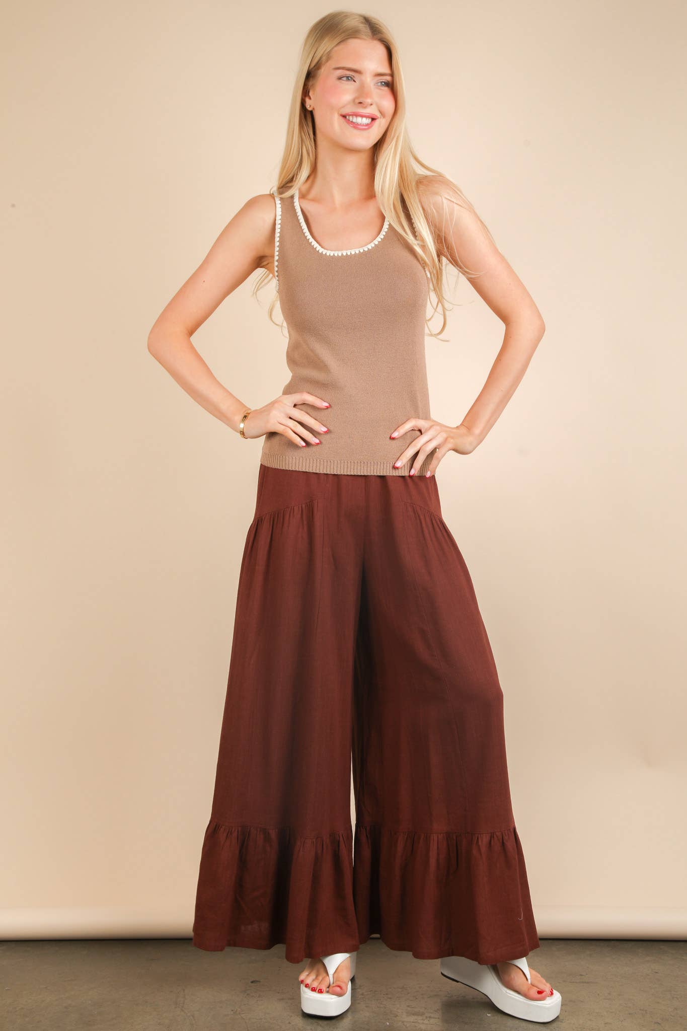 Pam Palazzo Elastic Waist Comfy Pants
