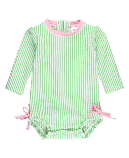 Spring Green Seersucker Swimsuit