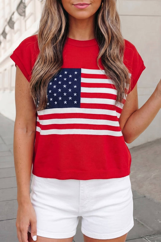 Stars & Stripes Dolman Sleeve Sweater