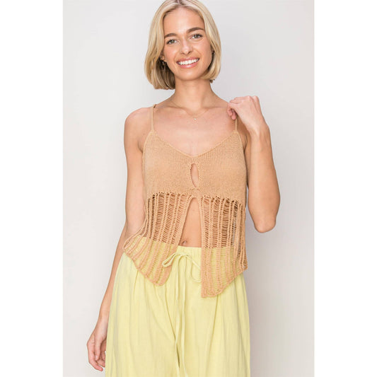 Crochet Open Front Cami Top