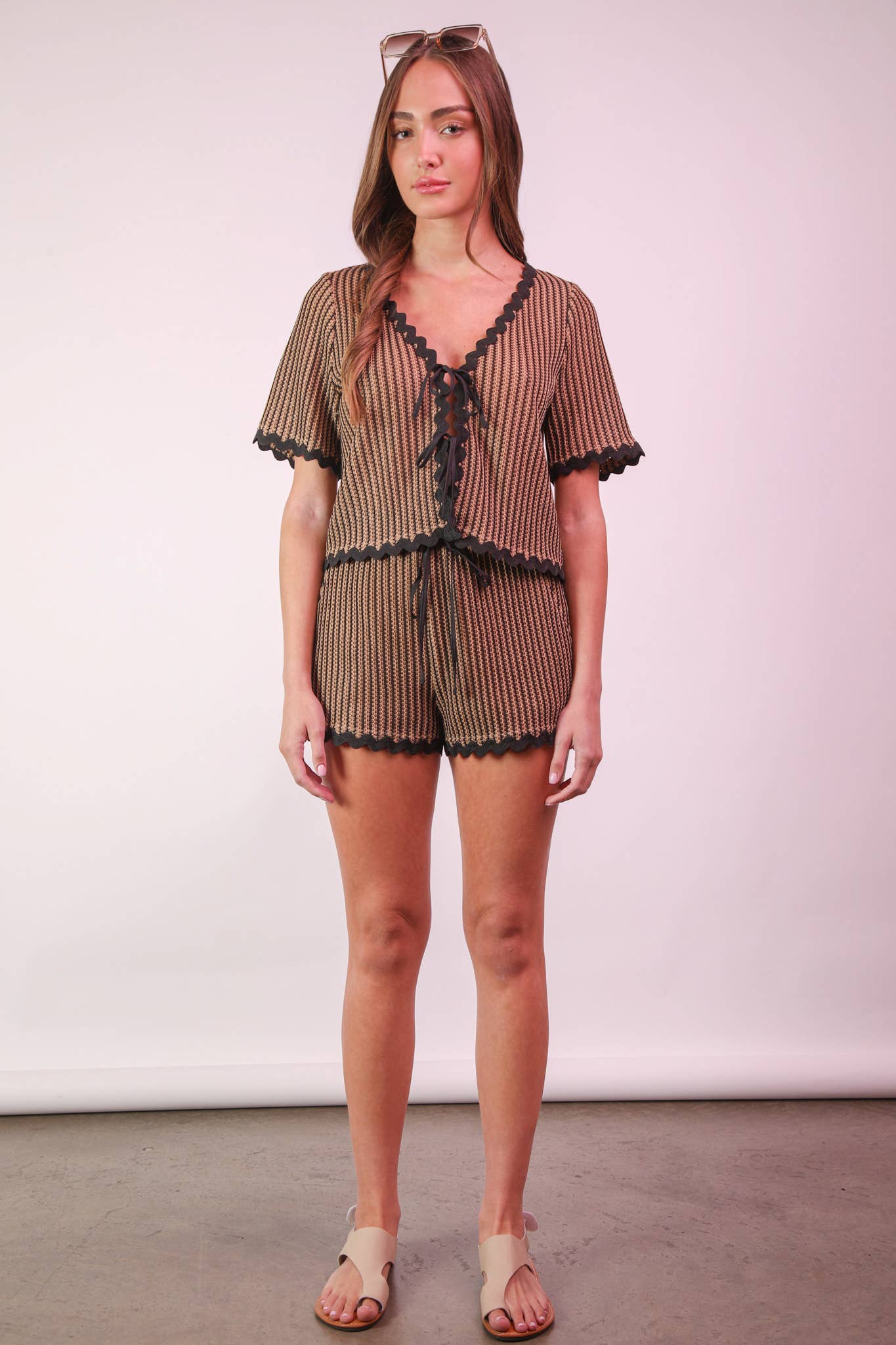 Wave Knit Top & Shorts Set