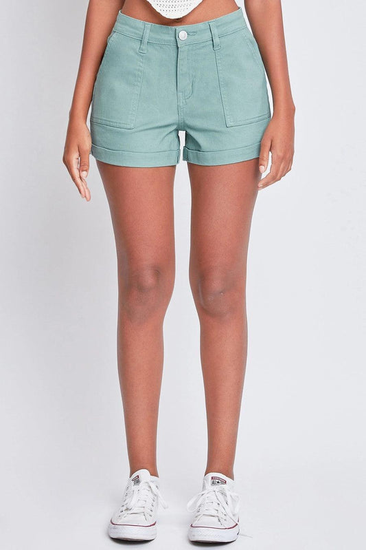 Junior Mid Rise Rolled Cuff Shorts - The Salty Mare