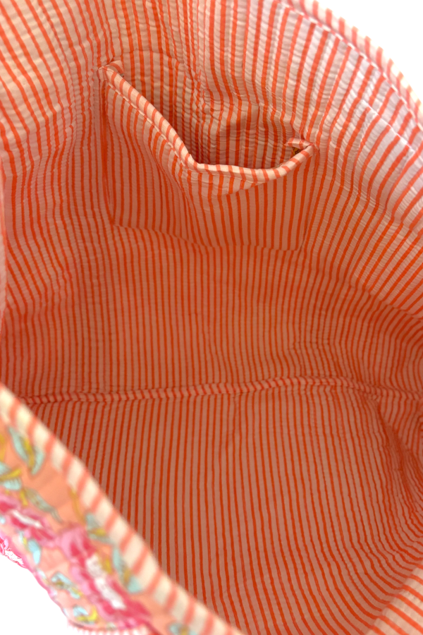 Golden Hour Pink Floral Tote Bag