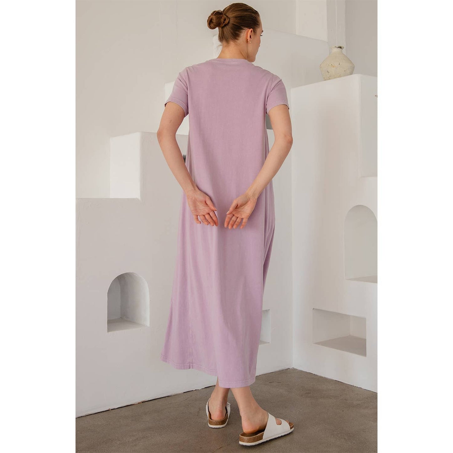 MINERAL WASHED COTTON MAXI DRESS