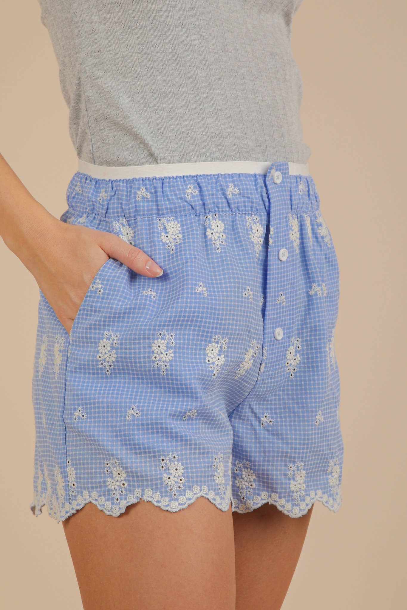 Hailes Embroidered Cotton Shorts