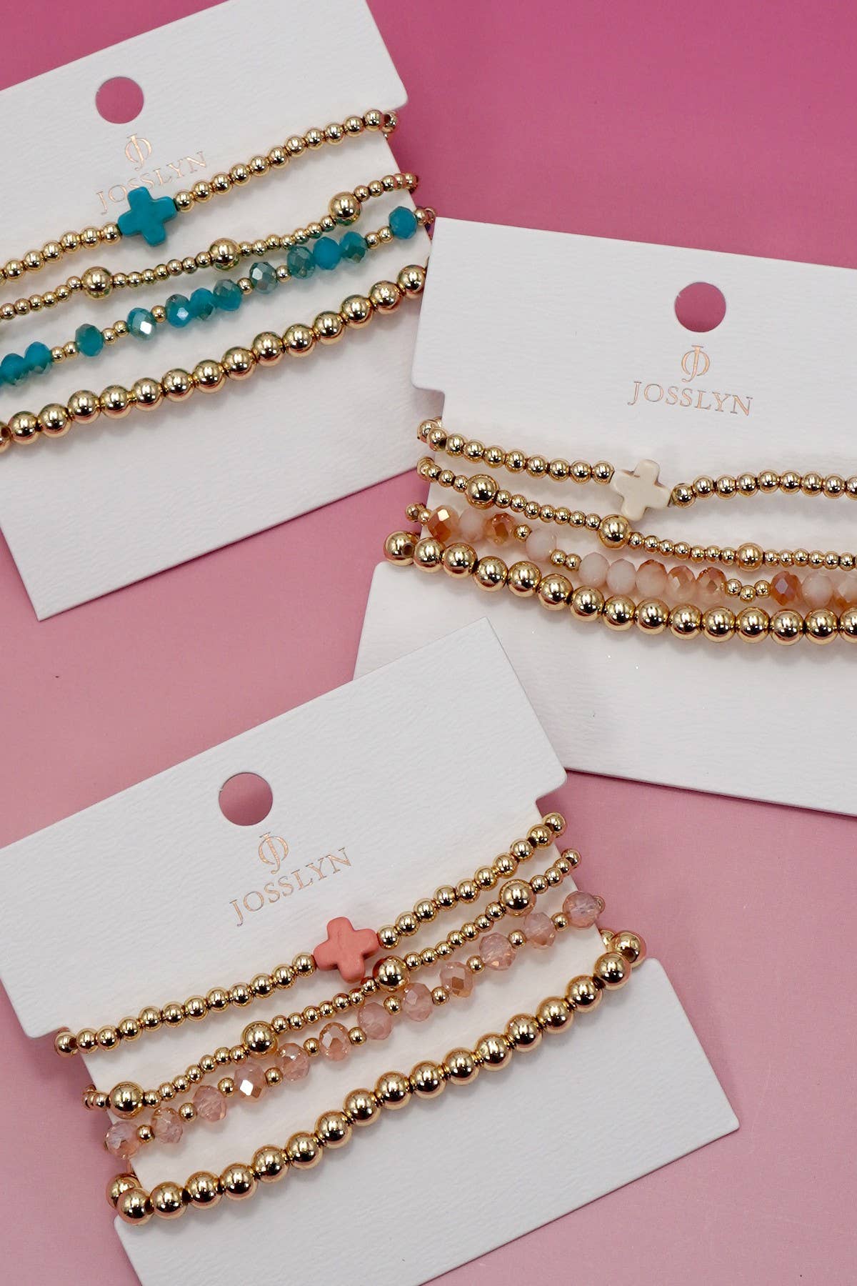 BOHO CROSS BEADED BRACELET SET
