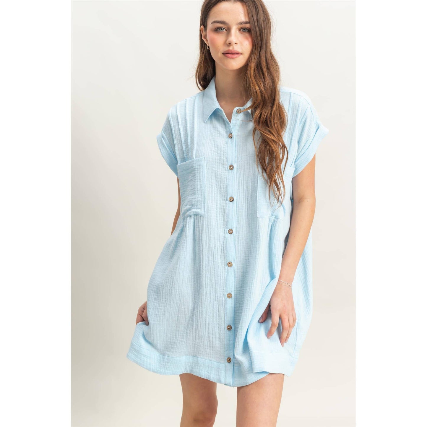 Double Gauze Button Front Tunic
