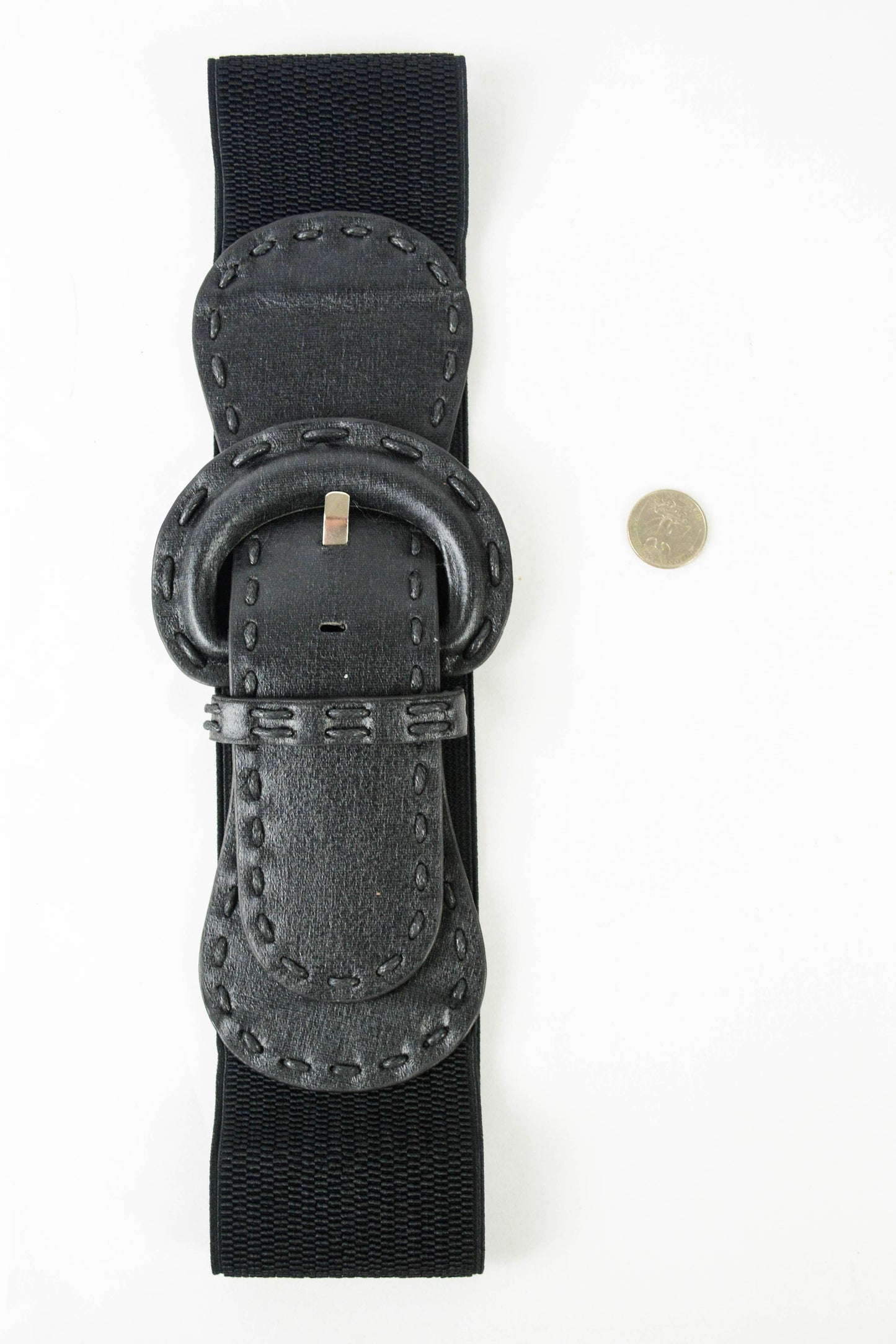 Distressed Look Wide Stitch Belt