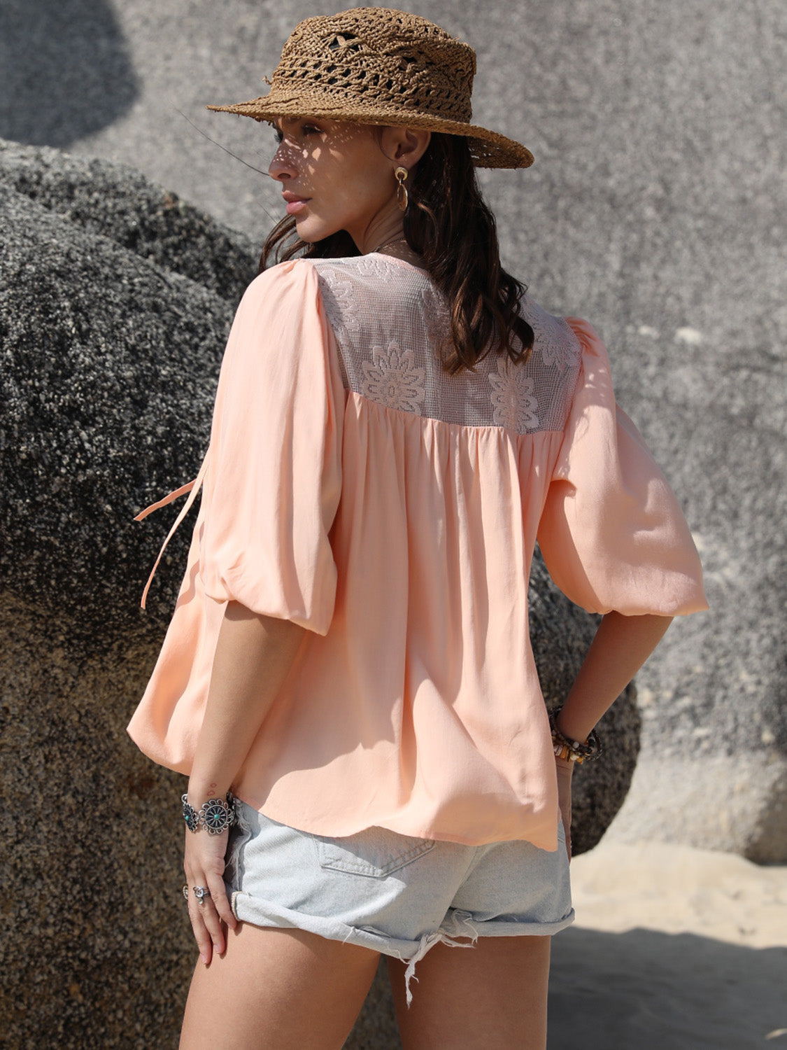 Boho Chic Half Sleeve Blouse