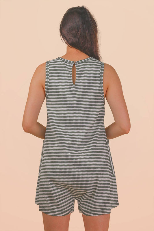 Striped Knit Romper
