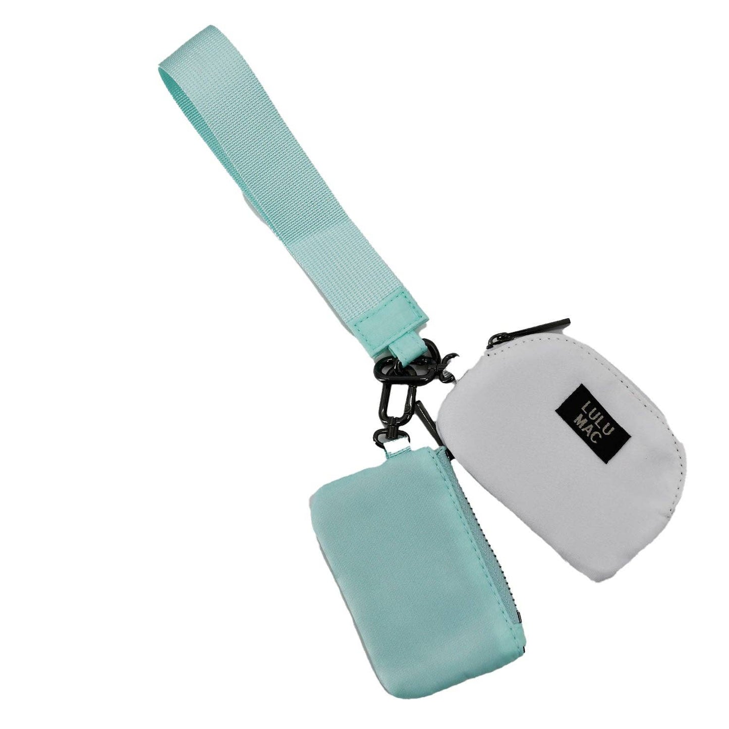 LULU MAC - Mint/White Double Pouch Wristlets