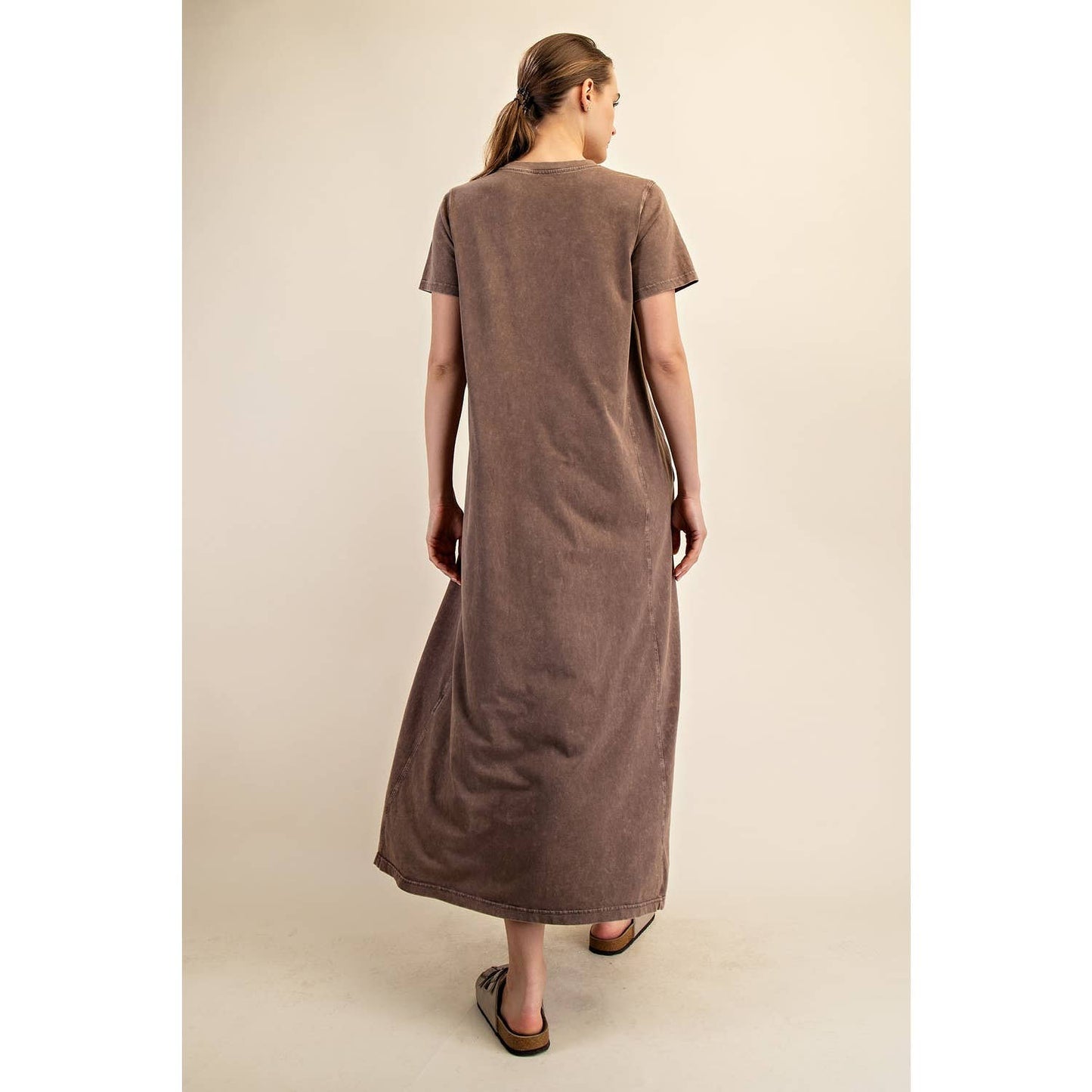 MINERAL WASHED COTTON MAXI DRESS