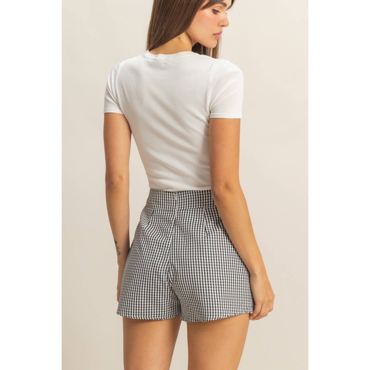 Gingham High-Waisted Skort