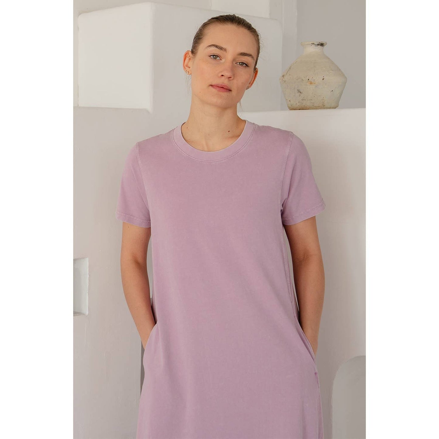 MINERAL WASHED COTTON MAXI DRESS