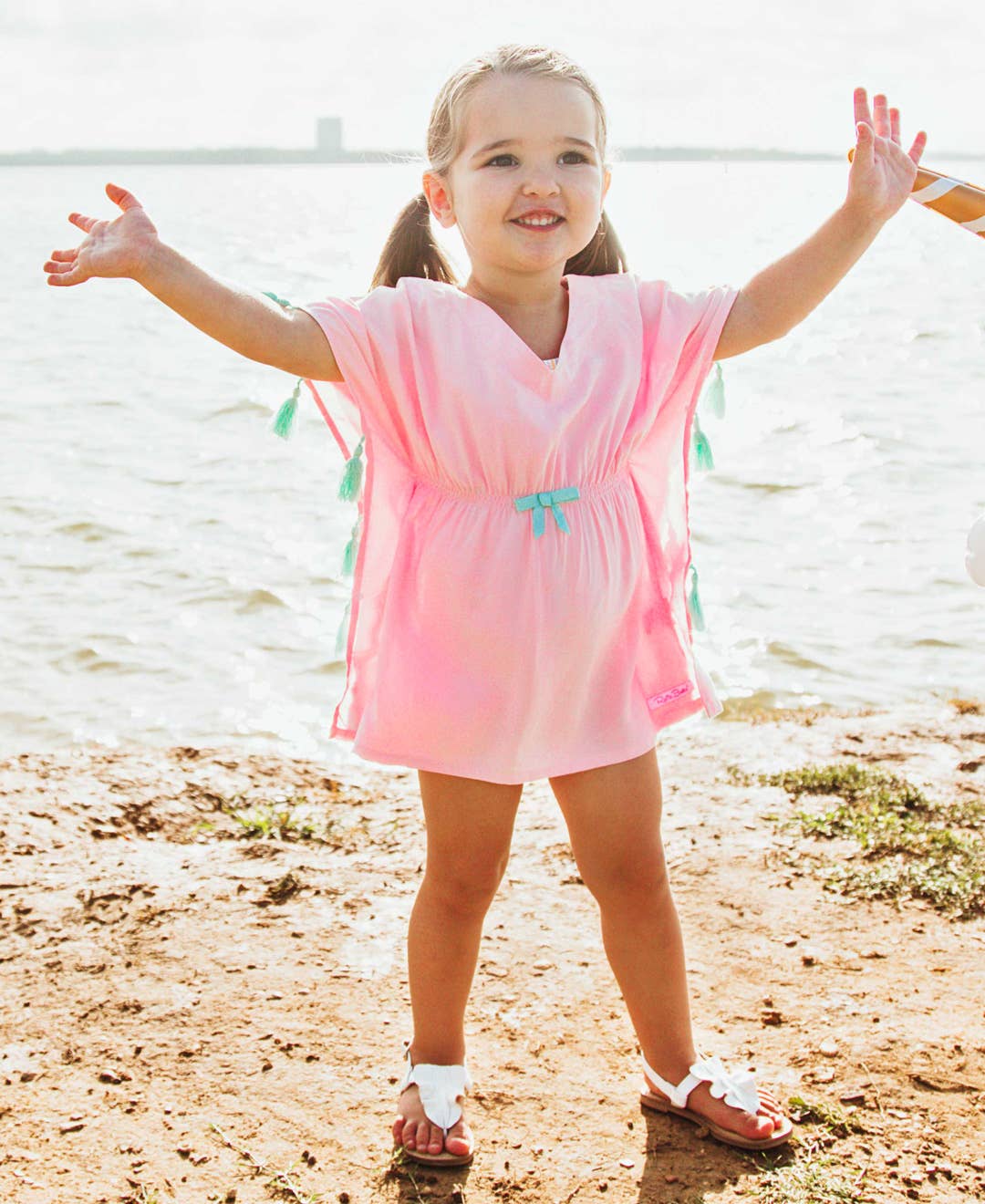 Girls Pink Kaftan Cover-Up