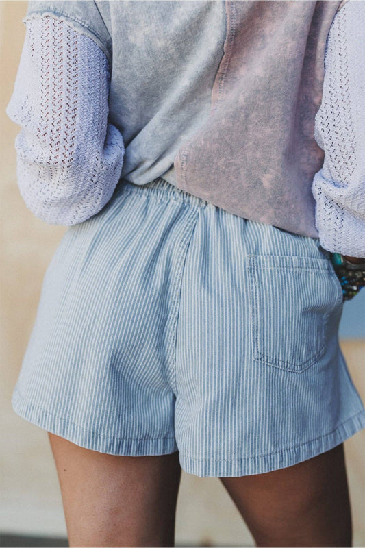 Sky Blue Stripe Shorts