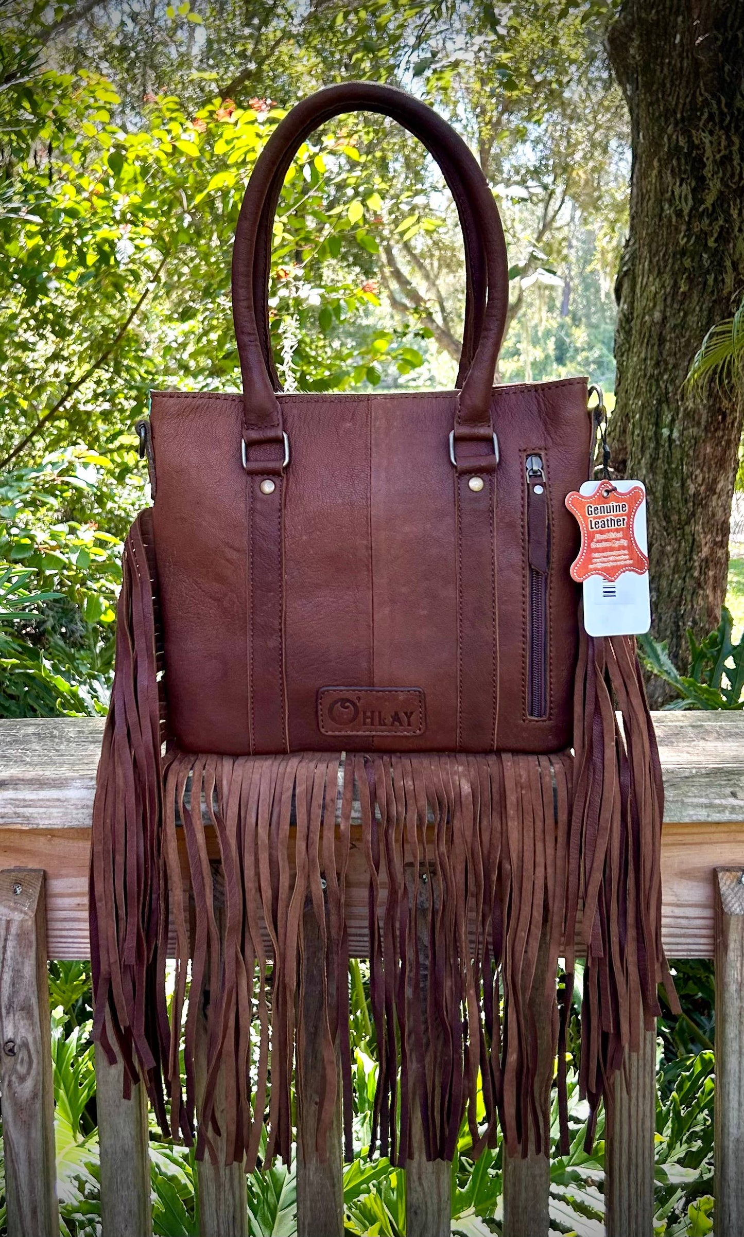 Upcycled LV Cowhide Leather Fringe Crossbody Satchel Bag