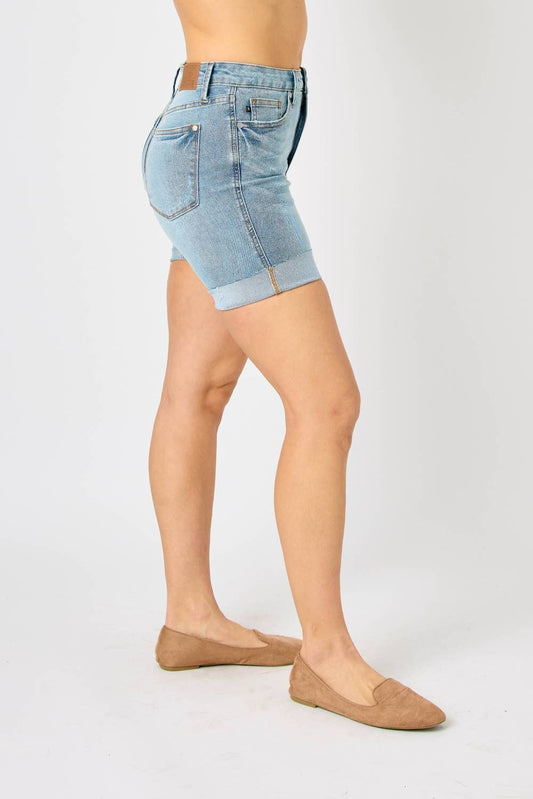 HW Tummy Control Cool Denim Shorts