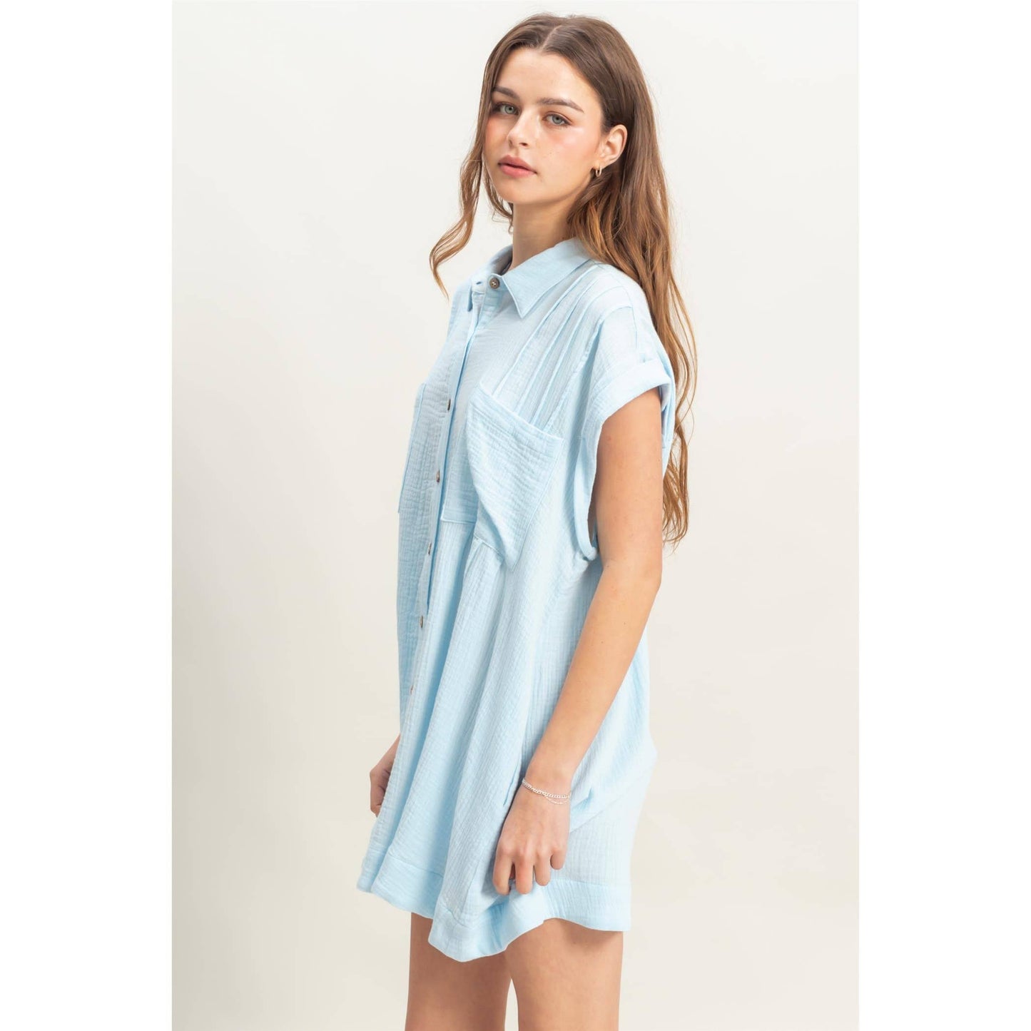 Double Gauze Button Front Tunic