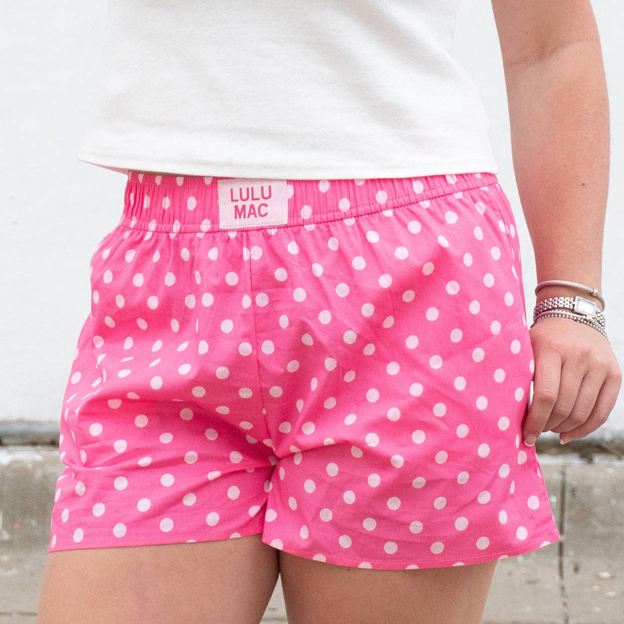 Lulu Mac Shorts - PINK/LIGHT PINK POLKA DOT