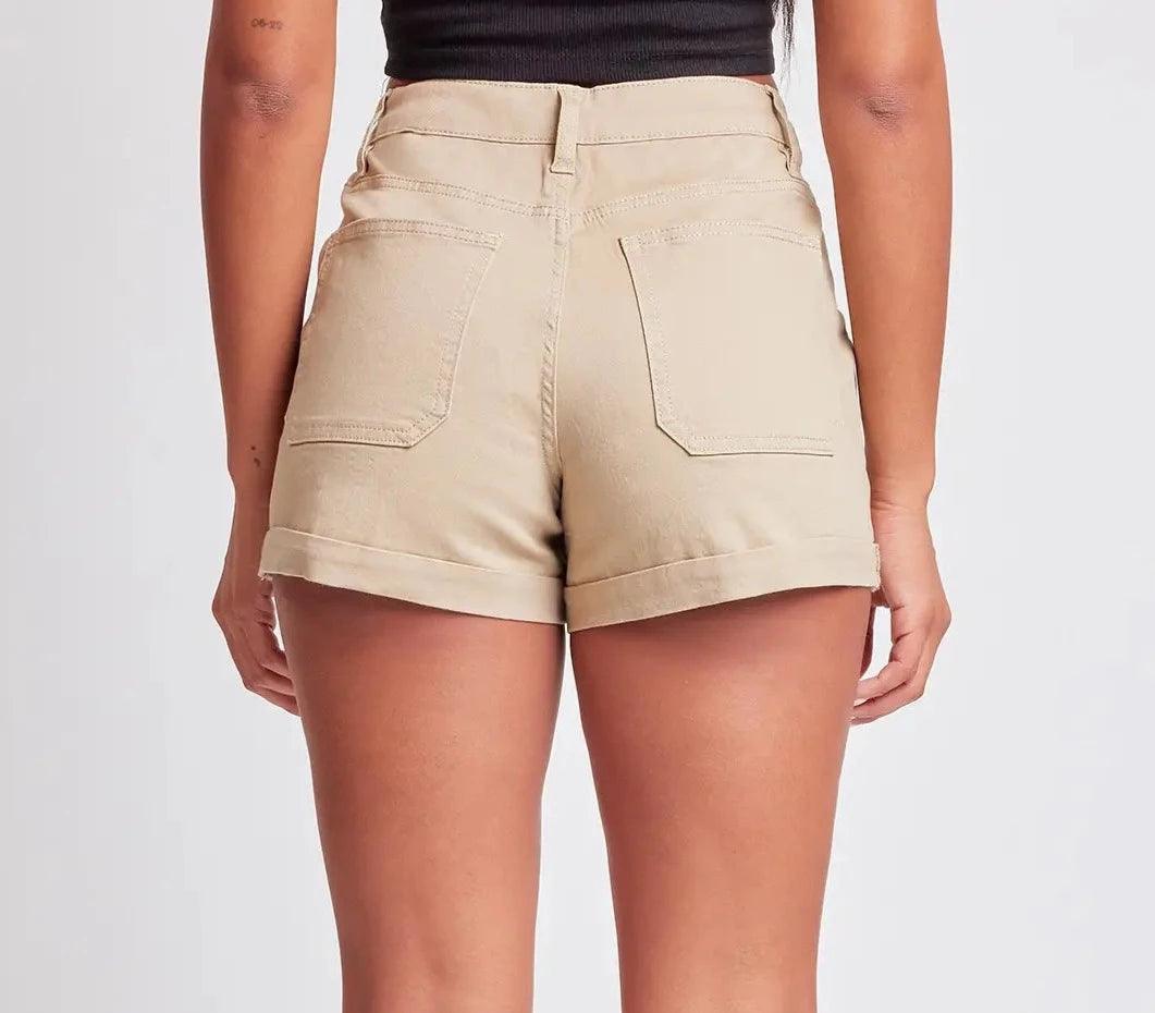 Junior Mid Rise Rolled Cuff Shorts - The Salty Mare