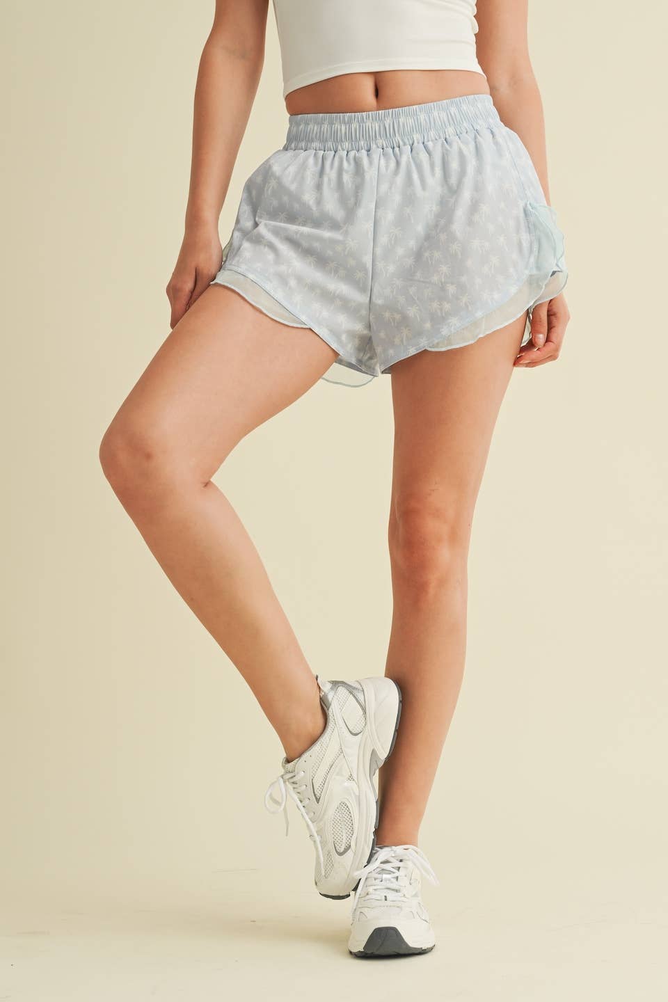 Palmtree Print Active Shorts