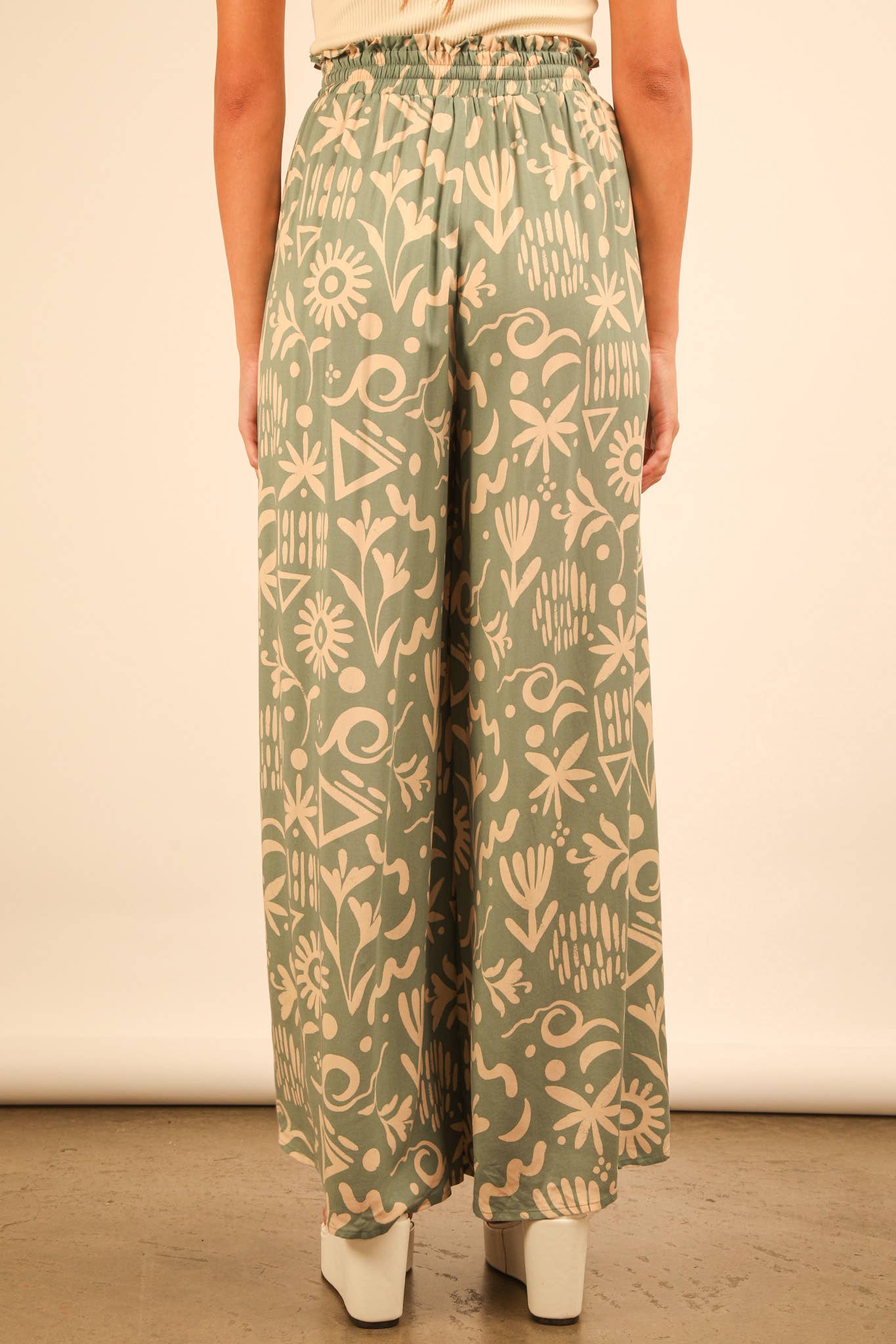 Chloe Printed Wide Leg Long Pants