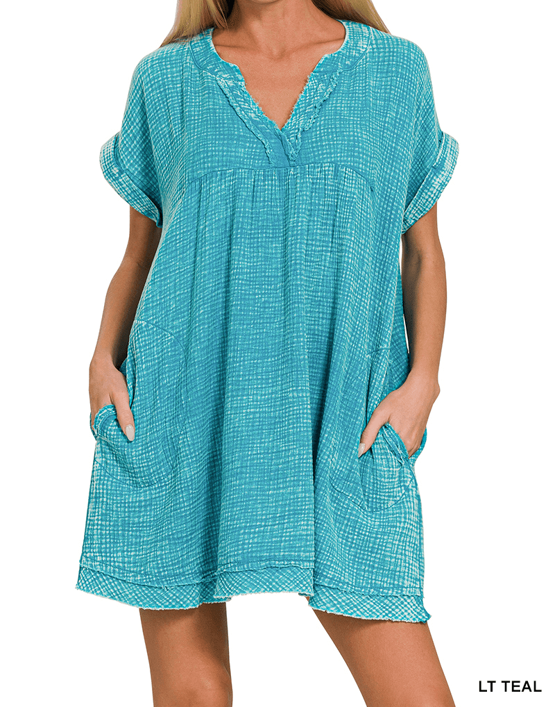 Alley Short Sleeve V-Neck Dress - The Salty Mare