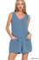 Corded Rib Sleeveless Romper w/ Pockets