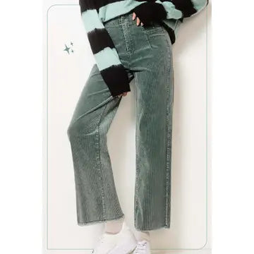 High Waisted Wide Leg Corduroy Pants