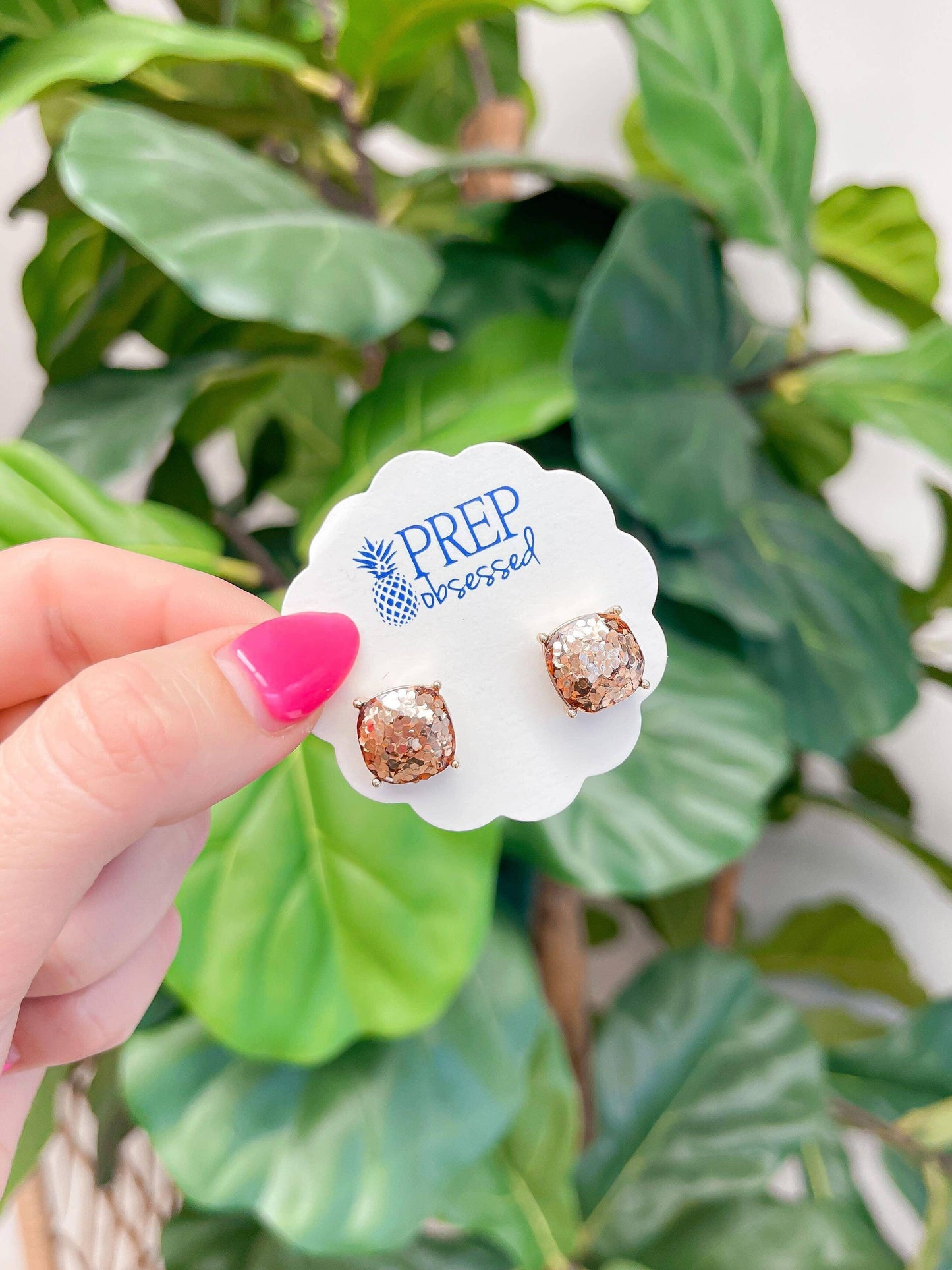 Confetti Glitter Square Stud Earrings - The Salty Mare