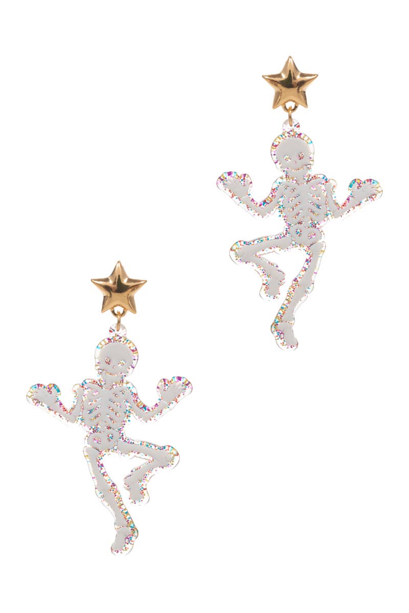 Star Skeleton Multi Glitter Dangle Earrings - The Salty Mare