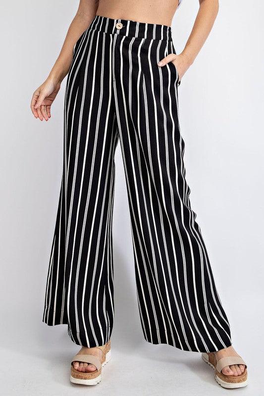 Striped High Waist Pants - The Salty Mare