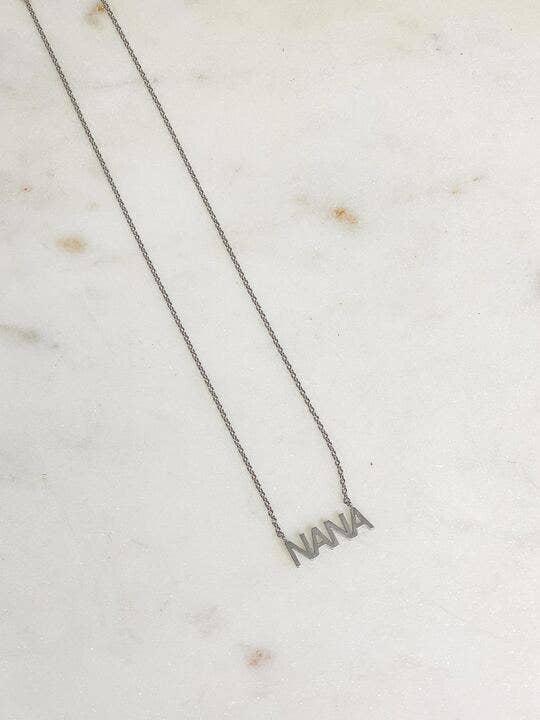 'NANA' White Gold Pendant Necklace - The Salty Mare