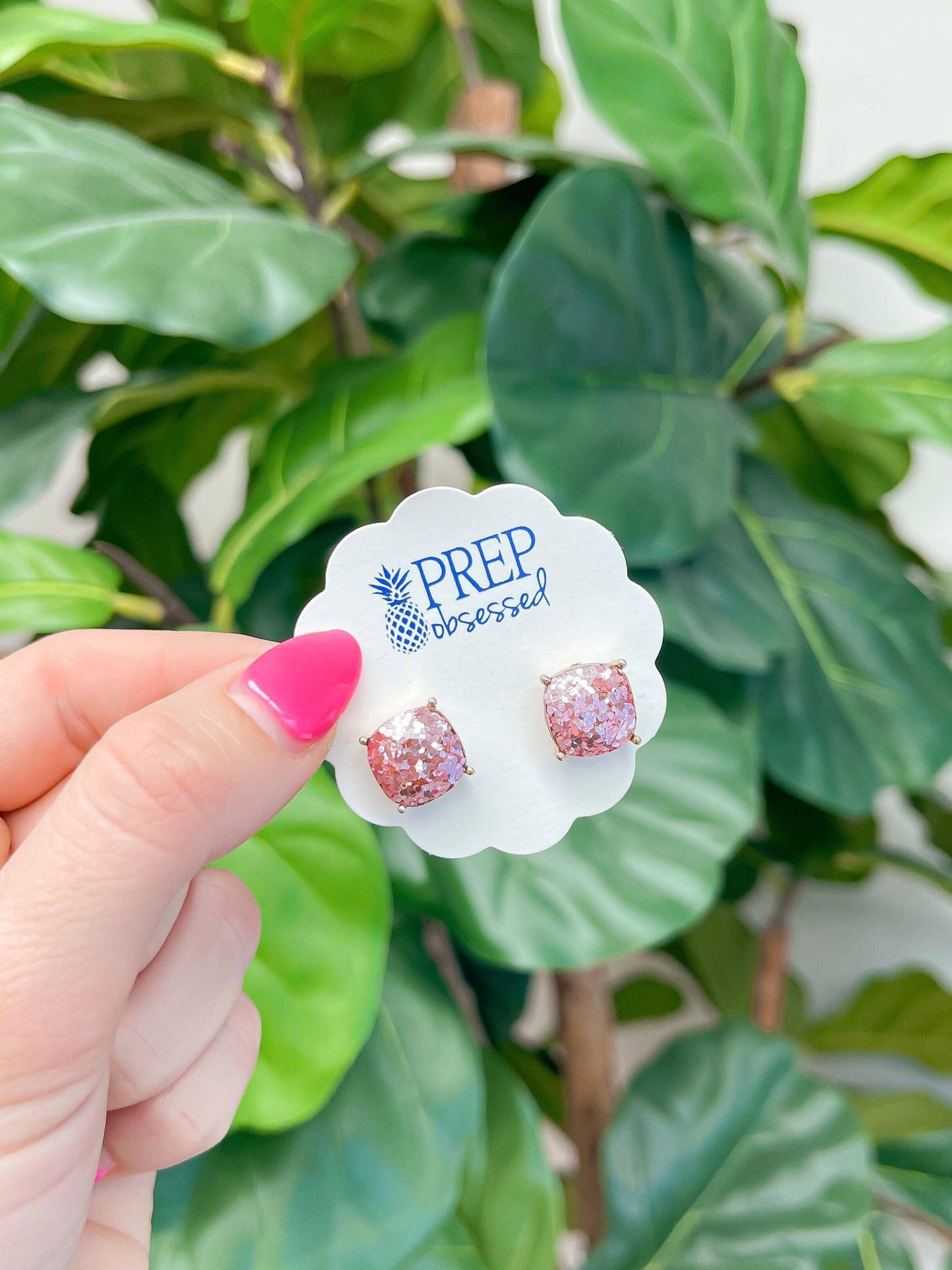 Confetti Glitter Square Stud Earrings - The Salty Mare