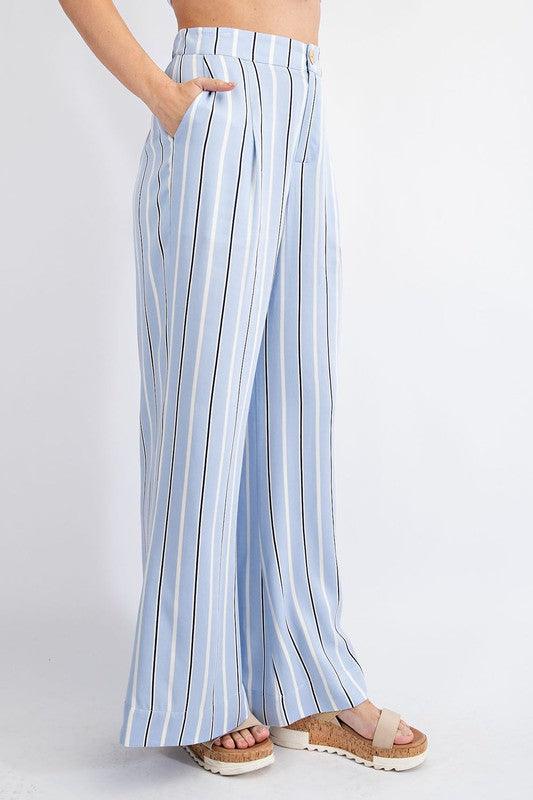Striped High Waist Pants - The Salty Mare