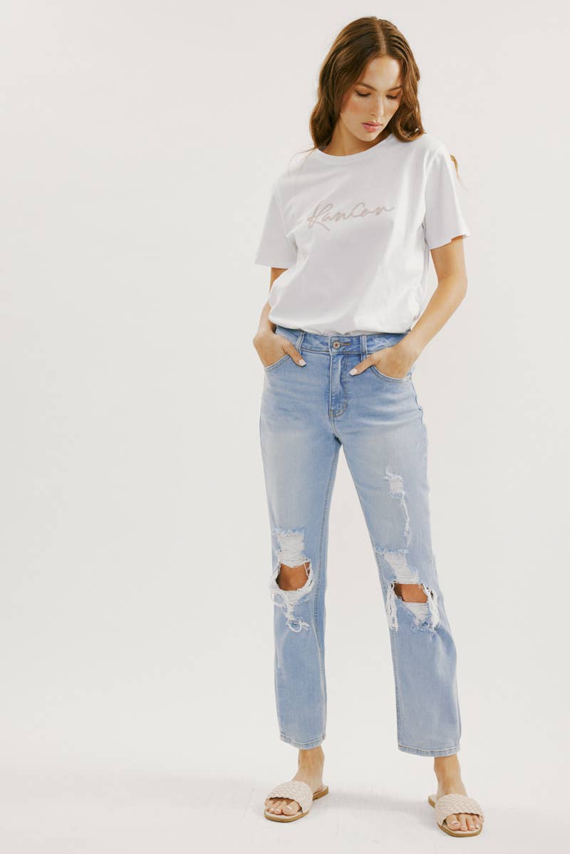 Kancan Norrine High Rise Straight Jean - The Salty Mare