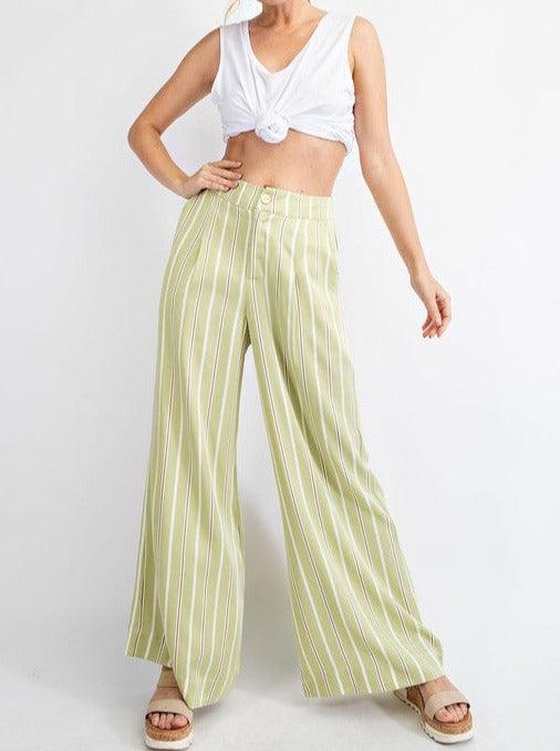 Striped High Waist Pants - The Salty Mare