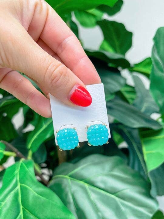 Cushion Embossed Stud Earrings - The Salty Mare
