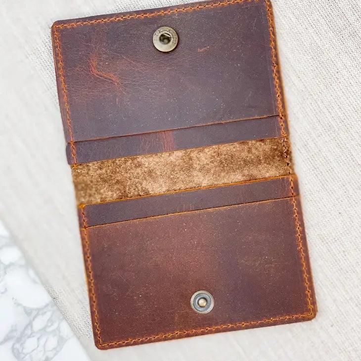 Leopard Leather Credit Card Holder - The Salty Mare