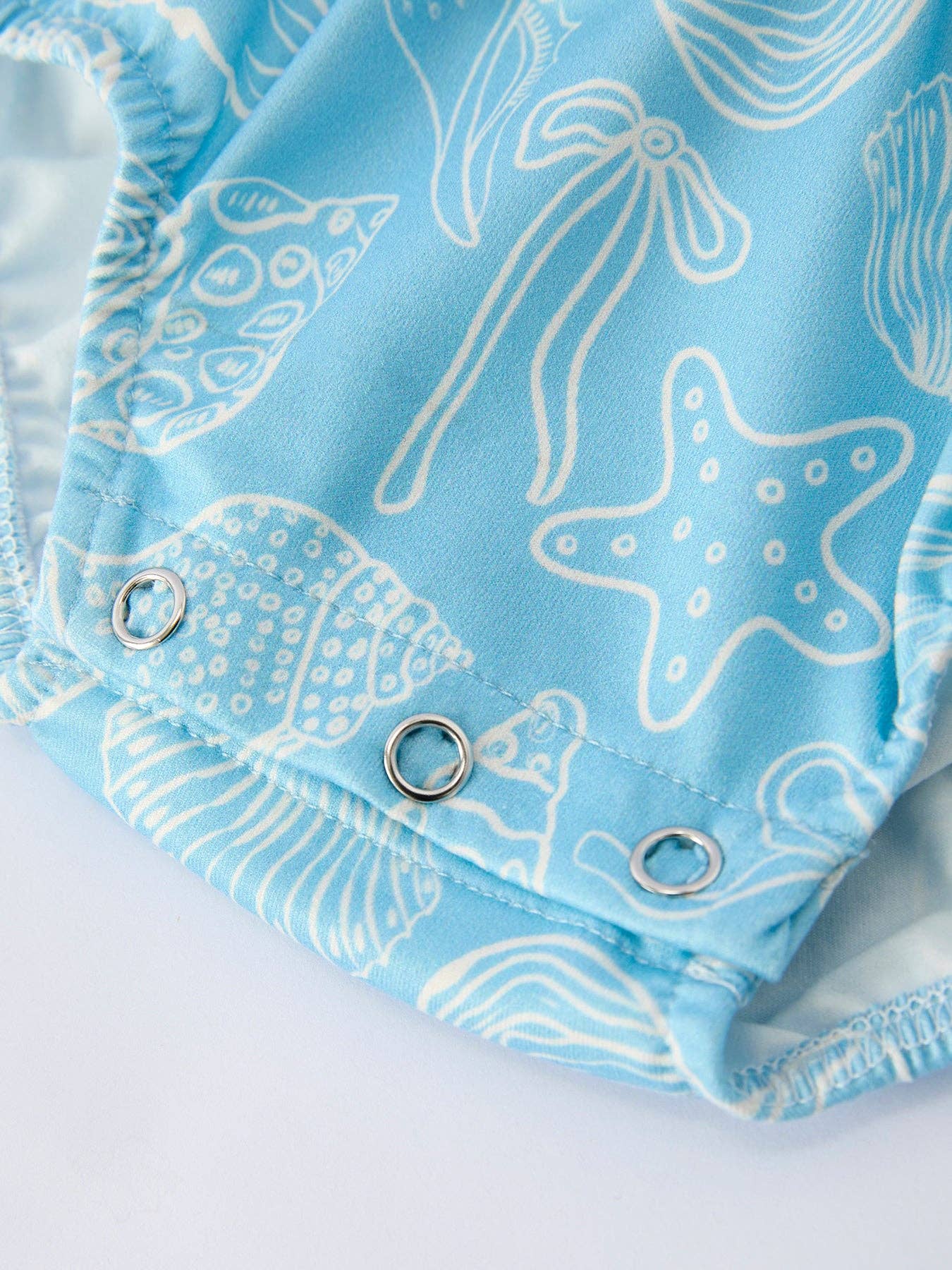 Spring Ocean Girls Romper Bow Ruffle