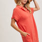 BUTTON UP SHIRT DRESS WITH POCKET