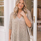 Open Weave V-Neck Batwing Sweater