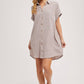 BUTTON UP SHIRT DRESS WITH POCKET
