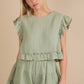 Ruffled Top & Shorts Set